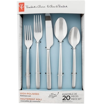 le Choix du Président President's Choice Ensemble de couverts en acier inoxydable 18/0 – Evyn 20x1.0 ea, 2,00 $/1ch