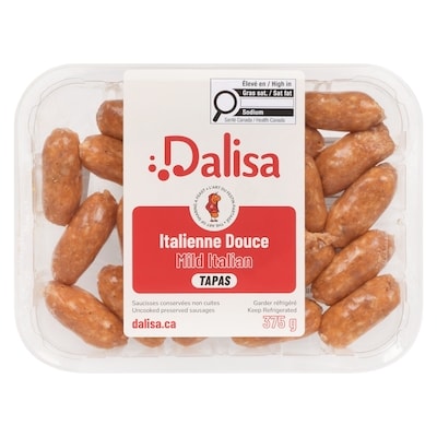 Dalisa Uncooked Preserved Sausages Mild Italian 375 g 375 g, $1.60/100g