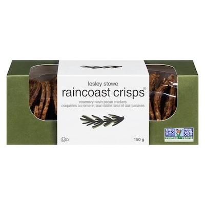 Lesley Stowe’s Lesley Stowe Raincoast Crisps Craquelins au Romarin, aux Raisins Secs et aux Pacanes 150 g, 5,33 $/100g