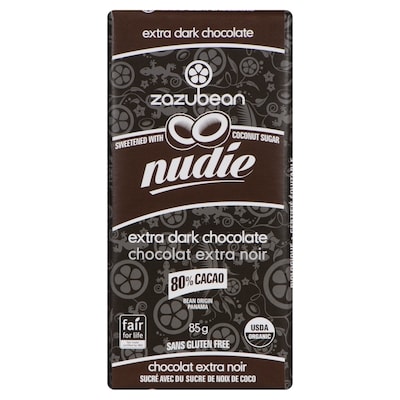 Zazubean Nudie Chocolat Extra Noir 85 g, 5,88 $/100g