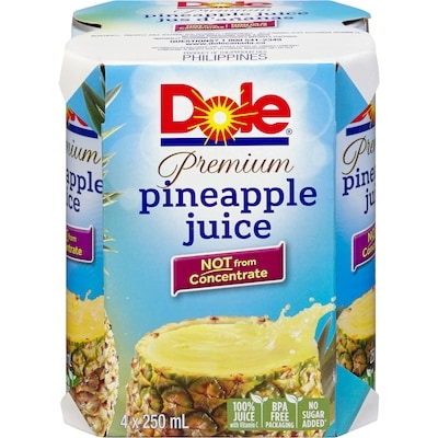 Dole Premium Pineapple Juice  4x250.0 ml, $0.50/100ml