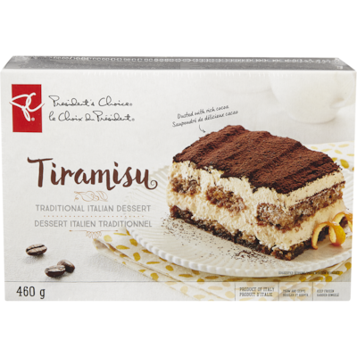 President's Choice Frozen Tiramisu 460 g, $2.39/100g