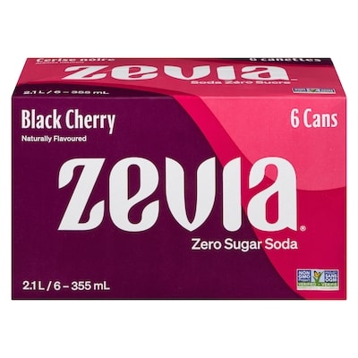 Zevia Zero Sugar Soda, Black Cherry 6x355.0 ml, $0.30/100ml