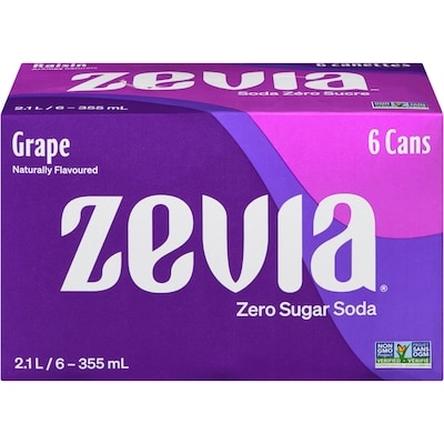 Zevia Zero Sugar Soda, Grape 6x355.0 ml, $0.26/100ml