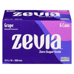 Zevia Zero Sugar Soda, Grape - 6x355.0 ml | Loblaws