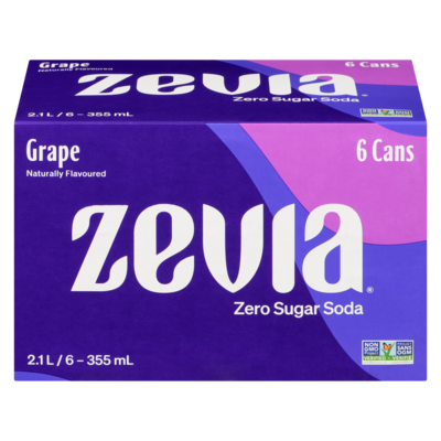 Zevia Zero Sugar Soda, Grape 6x355.0 ml, $0.35/100ml