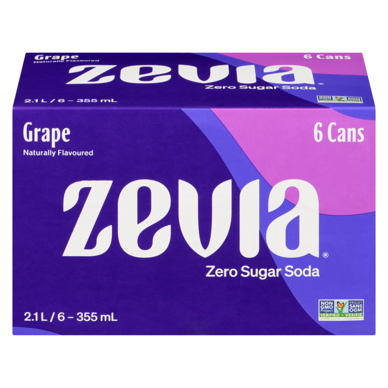 ソーダ Zevia Zero Sugar Soda, Grape - 6x355.0 ml | Loblaws