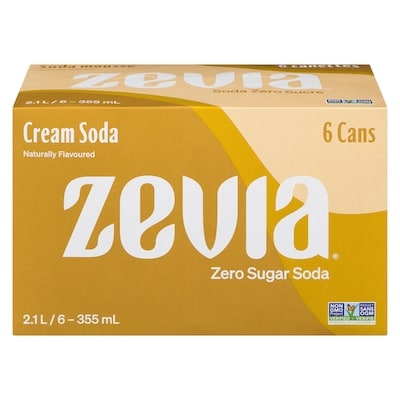 Zevia Zero Sugar Soda, Cream Soda 6x355.0 ml, $0.26/100ml