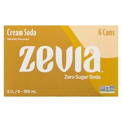 Zevia Zero Sugar Soda, Cream Soda - 6x355.0 ml | Loblaws