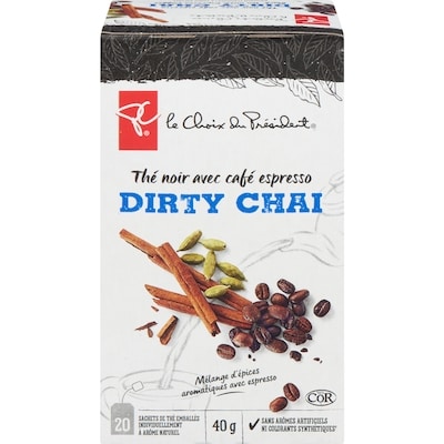 le Choix du Président Thé noir avec café espresso dirty chai 20 ea, 0,25 $/1ch