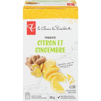 le Choix du Président Tisane citron et gingembre 20 ea, 0,25 $/1ch