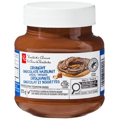 President's Choice Crunchy Chocolate Hazelnut Spread 375 g, $1.33/100g