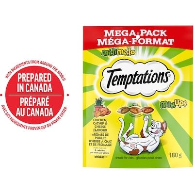 Temptations Gâteries pour chats Mélimélo arômes de poulet, d'herbe à chat et de cheddar 180 g, 1,67 $/100g