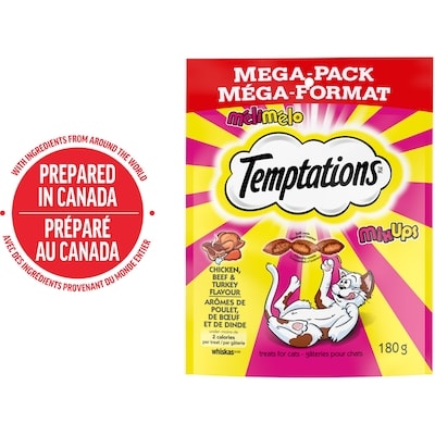 Temptations Gâteries pour chats Mélimélo arômes de poulet, de dinde et de bœuf 180 g, 1,67 $/100g