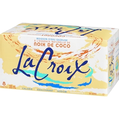 Eau pétillante, noix de coco