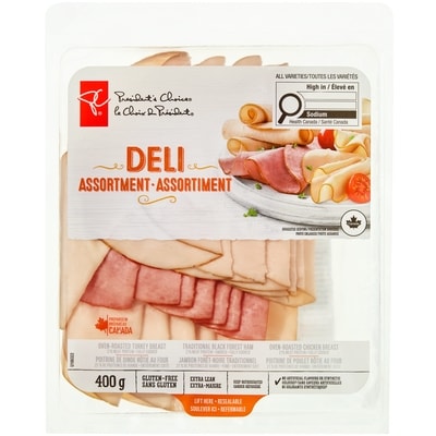 President's Choice Deli Assortment Slices 400 g, $4.25/100g