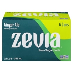 Zevia Zero Sugar Soda, Ginger Ale 6x335.0 ml, $0.40/100ml