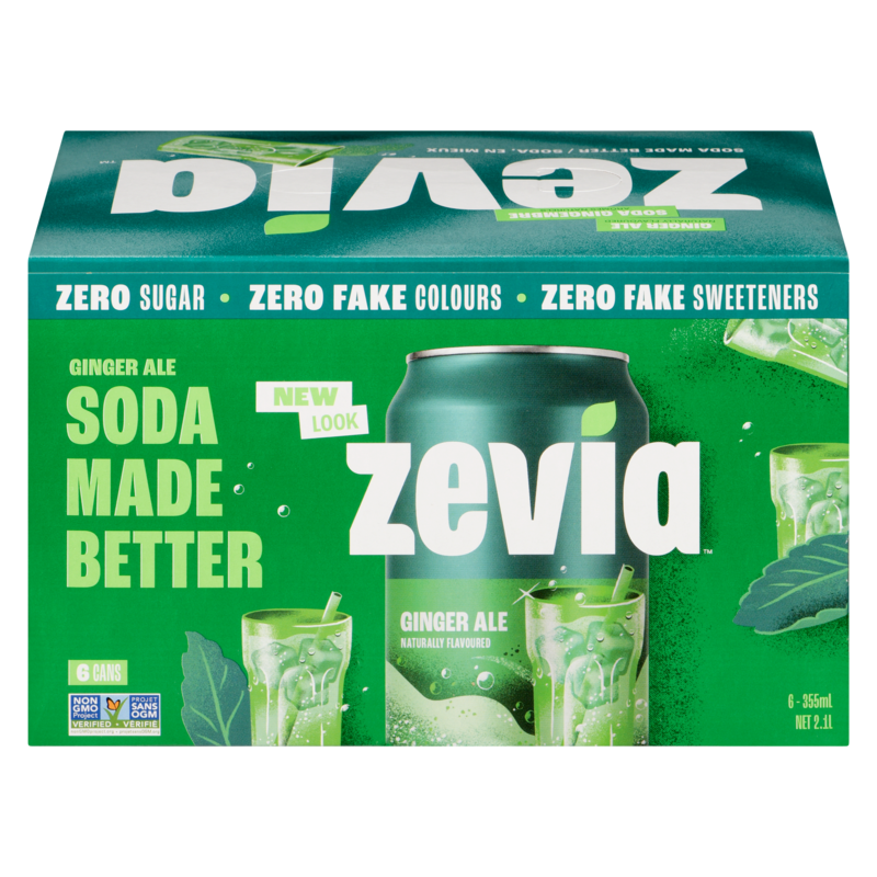 【zerda】 箱のみ Zevia Zero Sugar Soda, Ginger Ale - 6x335.0 ml | Real Canadian