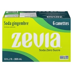 Zavia Soda zéro sucre, soda gingembre 6x335.0 ml, 0,37 $/100ml
