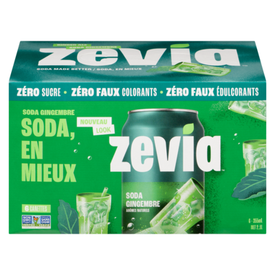 Zavia Soda zéro sucre, soda gingembre 6x335.0 ml, 0,40 $/100ml