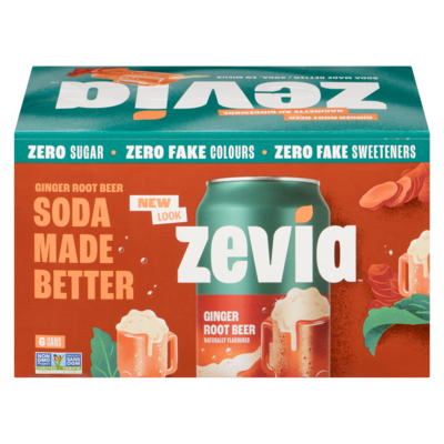 Zevia Zero Sugar Soda, Ginger Root Beer 6x335.0 ml, $0.37/100ml
