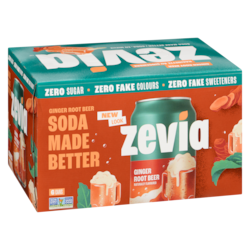 【zerda】 箱のみ Zevia Zero Sugar Soda, Ginger Root Beer - 6x335.0 ml | Zehrs