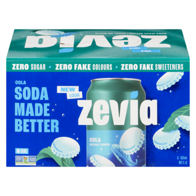 Zevia Zero Sugar Soda, Cola 6x335.0 ml, $0.37/100ml