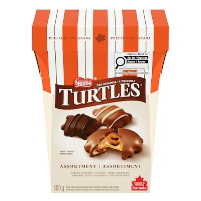 Nestlé Turtles Chocolats Des Fêtes Assortis Boîte 300 g, 6,00 $/100g