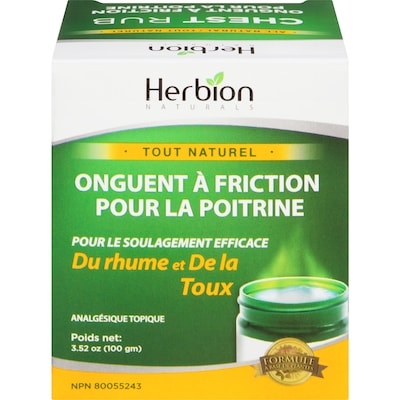 Herbion Herbion Naturals Analgésique Topique Onguent à Friction pour la Poitrine 100 g, 11,49 $/100g