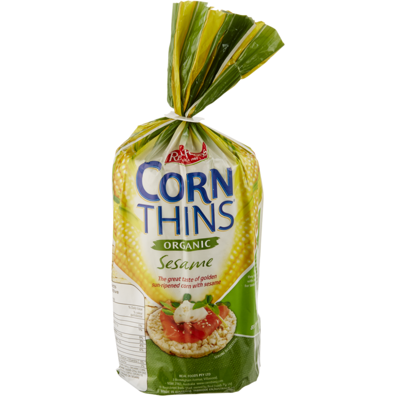 Corn Thins Crispbread Slices Organic Sesame