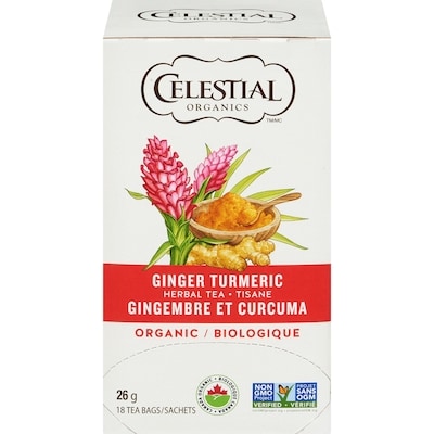 Celestial Seasonings Organic Ginger & Turmeric Herbal Tea 18 ea, $0.28/1ea