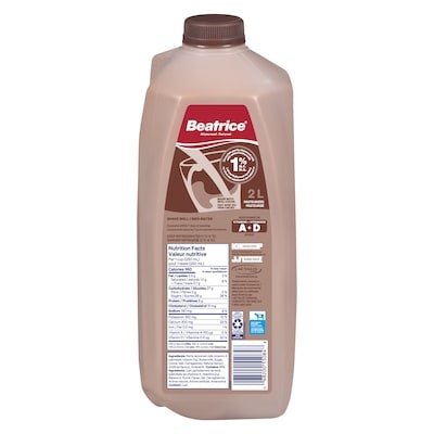 Beatrice Lait au chocolat 2 l, 0,30 $/100ml