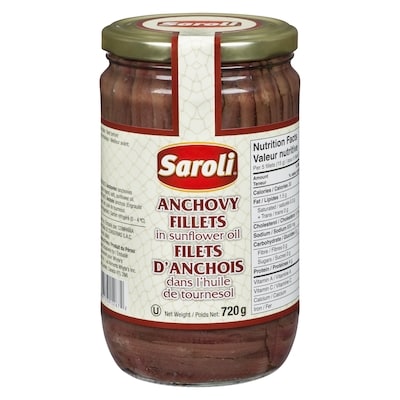 Saroli Anchovy Fillets In Sunflower Oil 720 g, $2.36/100g