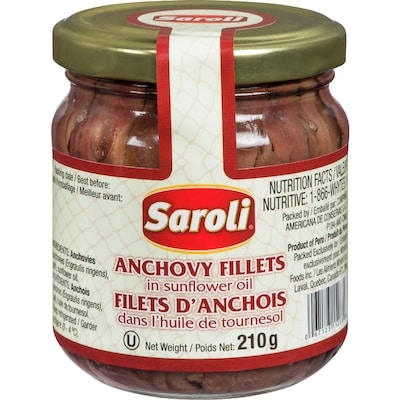 Saroli Anchovy Fillets In Sunflower Oil 210 g, $3.80/100g