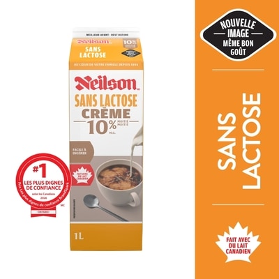 Neilson Crème Moitié et Moitié 10% Sans Lactose 1 l, 0,53 $/100ml