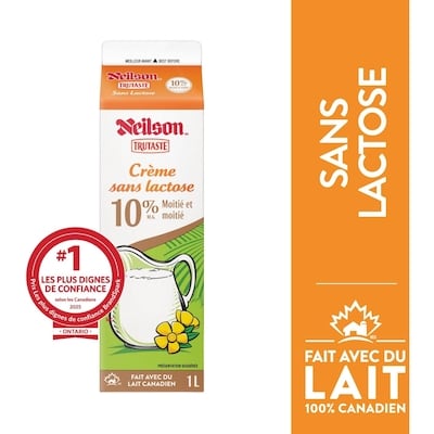 Neilson Crème Moitié et Moitié 10% Sans Lactose 1 l, 0,51 $/100ml