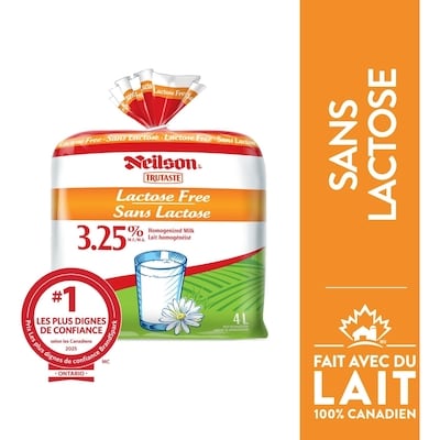 Neilson Lait 3.25% sans lactose 4 l, 0,28 $/100ml