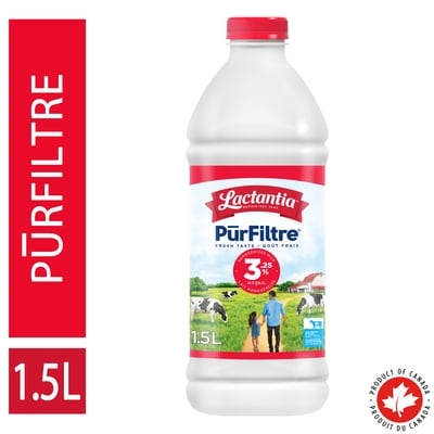 Lactantia Purfiltre. lait homogénéisé 3.25 % 1.5 l, 0,35 $/100ml