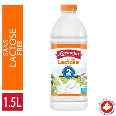 Lactantia Sans lactose. lait partiellement écrémé 2 % 1.5 l, 0,41 $/100ml