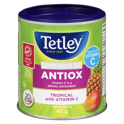 Tetley Super Green Tea Antiox Tropical With Vitamin C 20 ea, $0.25/1ea