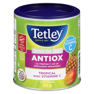 Tetley Super Thé Vert Antiox Tropical avec Vitamine C 20 Sachets de Thé 20 ea, 0,25 $/1ch