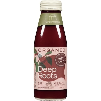 Greenhouse Raw, Organic Juice Deep Roots 300 ml, $2.33/100ml