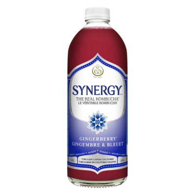 GT’s SYNERGY LE VÉRITABLE KOMBUCHA Gingembre & Bleuet 1.4 l, 0,93 $/100ml