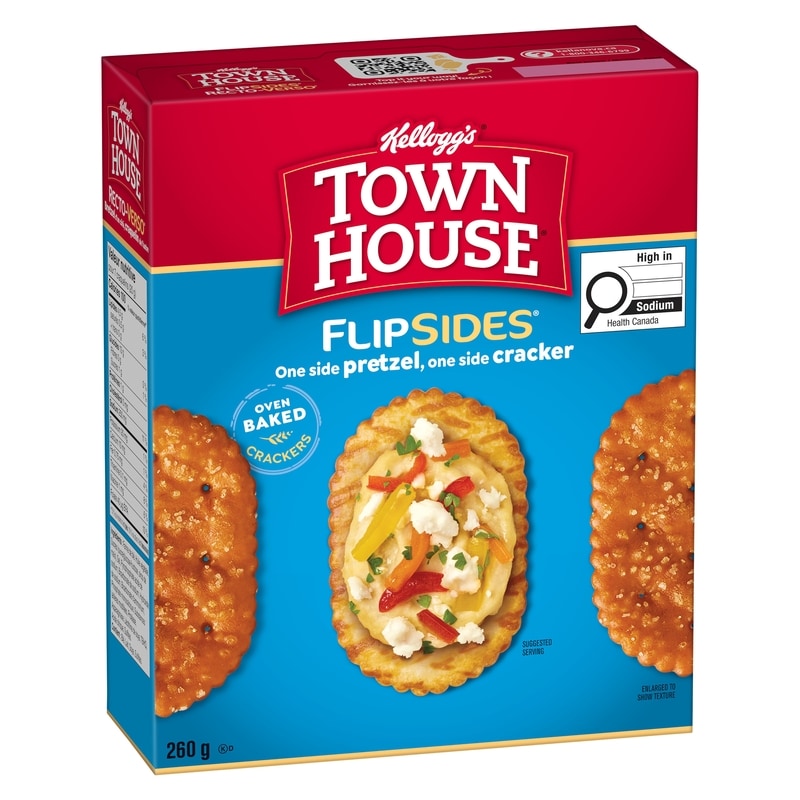 Kelloggs Town House Pretzel FlipSides Oven Baked Crackers Original