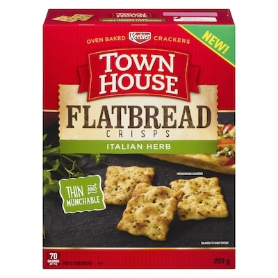 Keebler Town House Flatbread Crisps Oven Baked Crackers Italian Herb 269 g, $1.41/100g