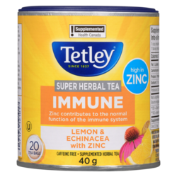 Tetley Super Tea immune lemon & Echinacea with Zinc - 20 ea | Zehrs