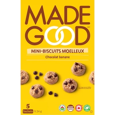 Made Good Mini-biscuits au chocolat banane douce cuite au four 120 g, 3,33 $/100g