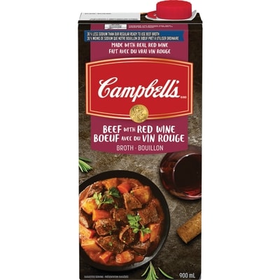 Campbell's 30% Less Sodium Beef Broth with Red Wine 900 ml, $0.17/100ml