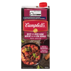 Campbell’s Bouillon de bœuf avec vin rouge Campbell’sMD 30 % moins de sodium (900 mL) 900 ml, 0,19 $/100ml