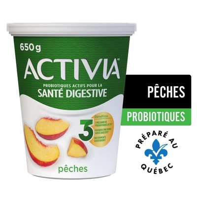 Activia Yogourt probiotique, pêche 650 g, 0,77 $/100g